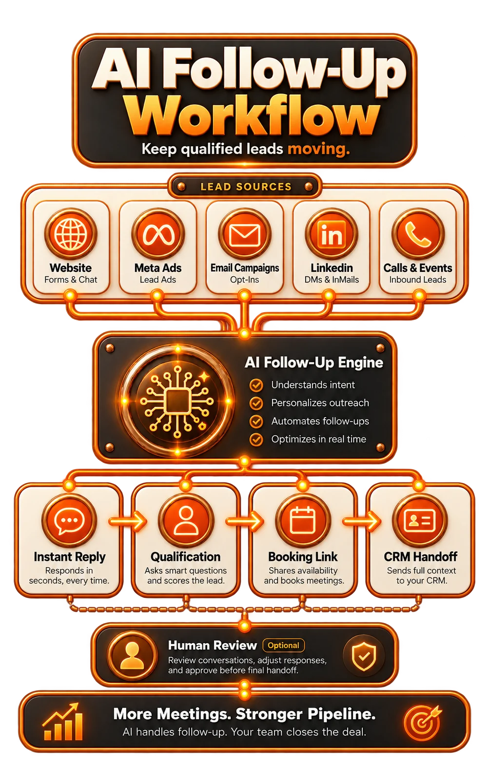 Lead sources connected to automated tasks, messages, and booking actions